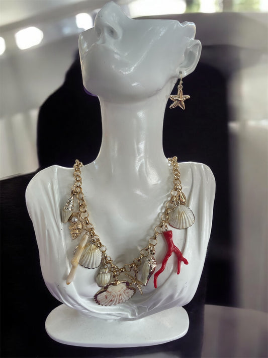 Sea Shells set necklace and earrings