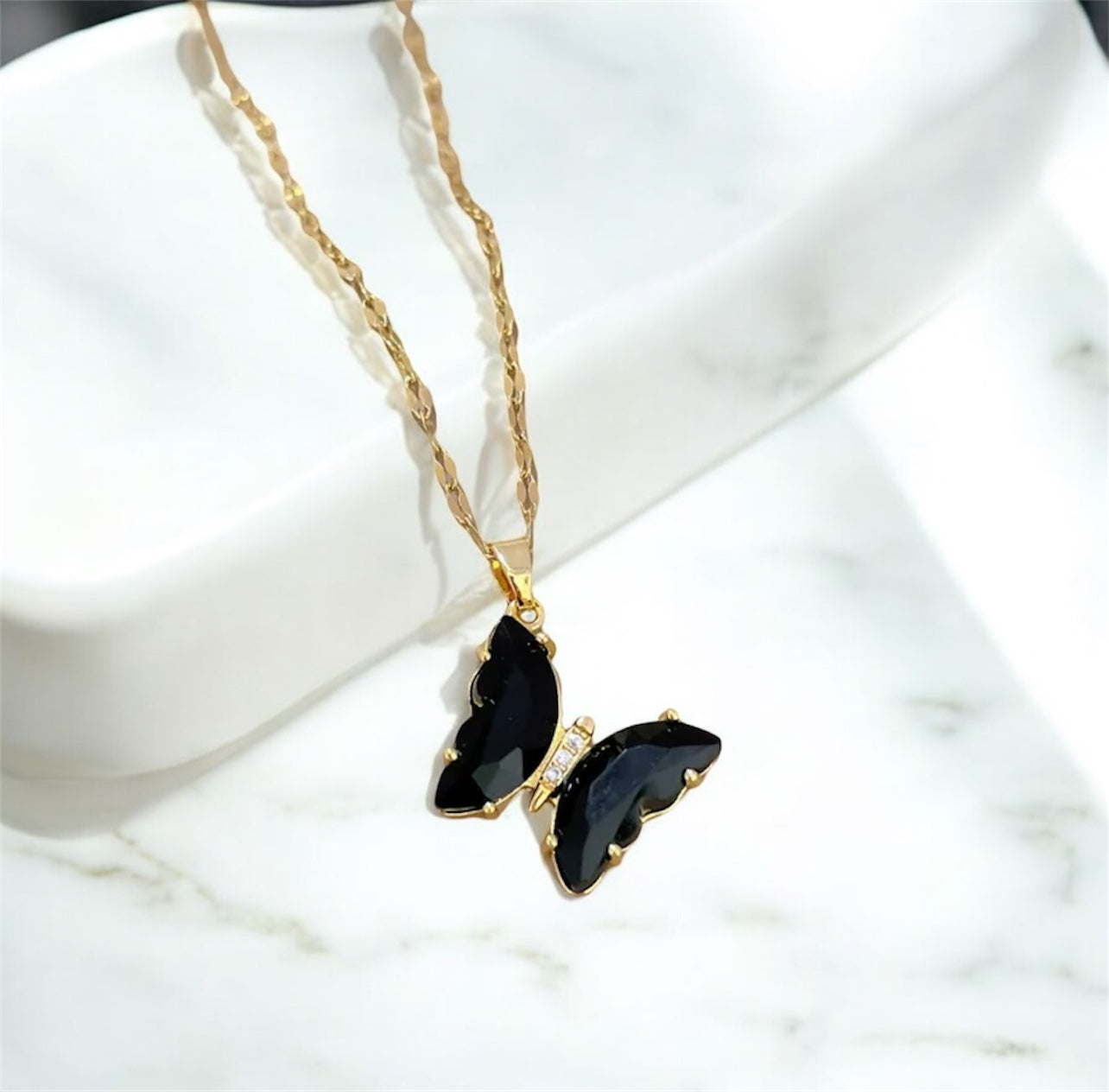 Butterfly set necklace and earrings