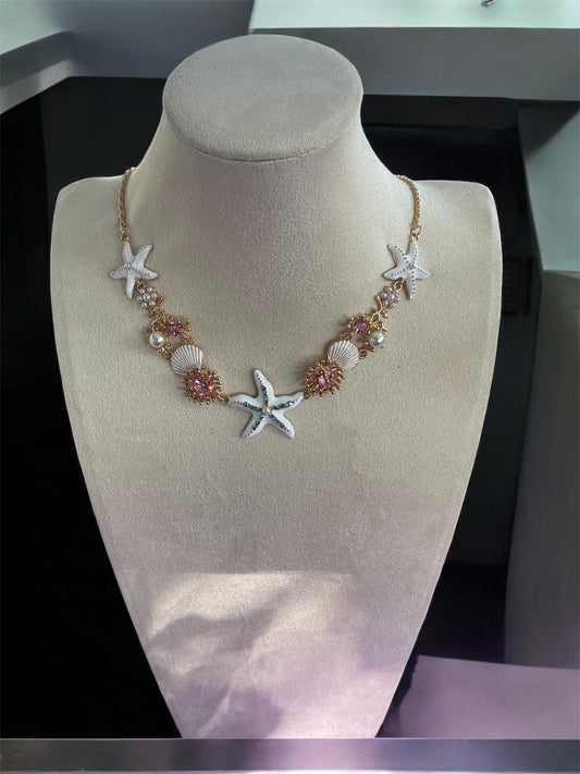 Colorful sea necklace with earrings